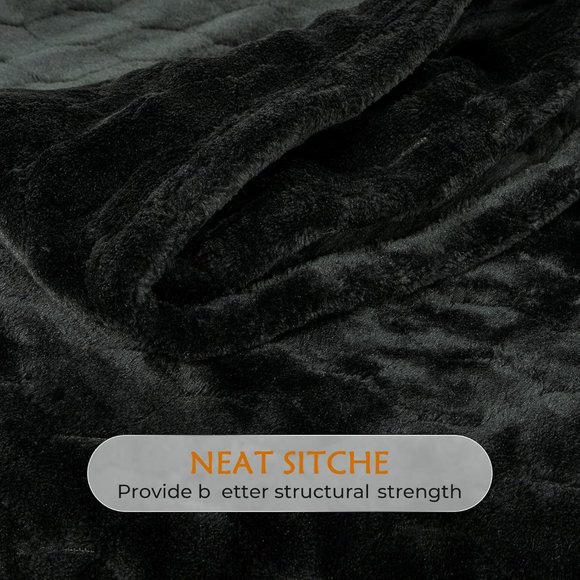 50" x 60" Black Soft Fluffy Geometric Pattern Comfy Microfiber Flannel Blankets - Picture 5 of 8